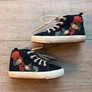 Denim embroidered High Top tennis shoes